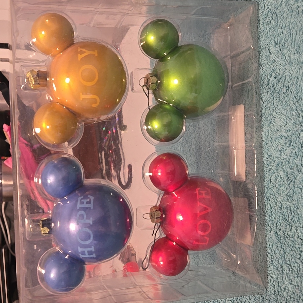 Hope Joy Love Mickey ornaments